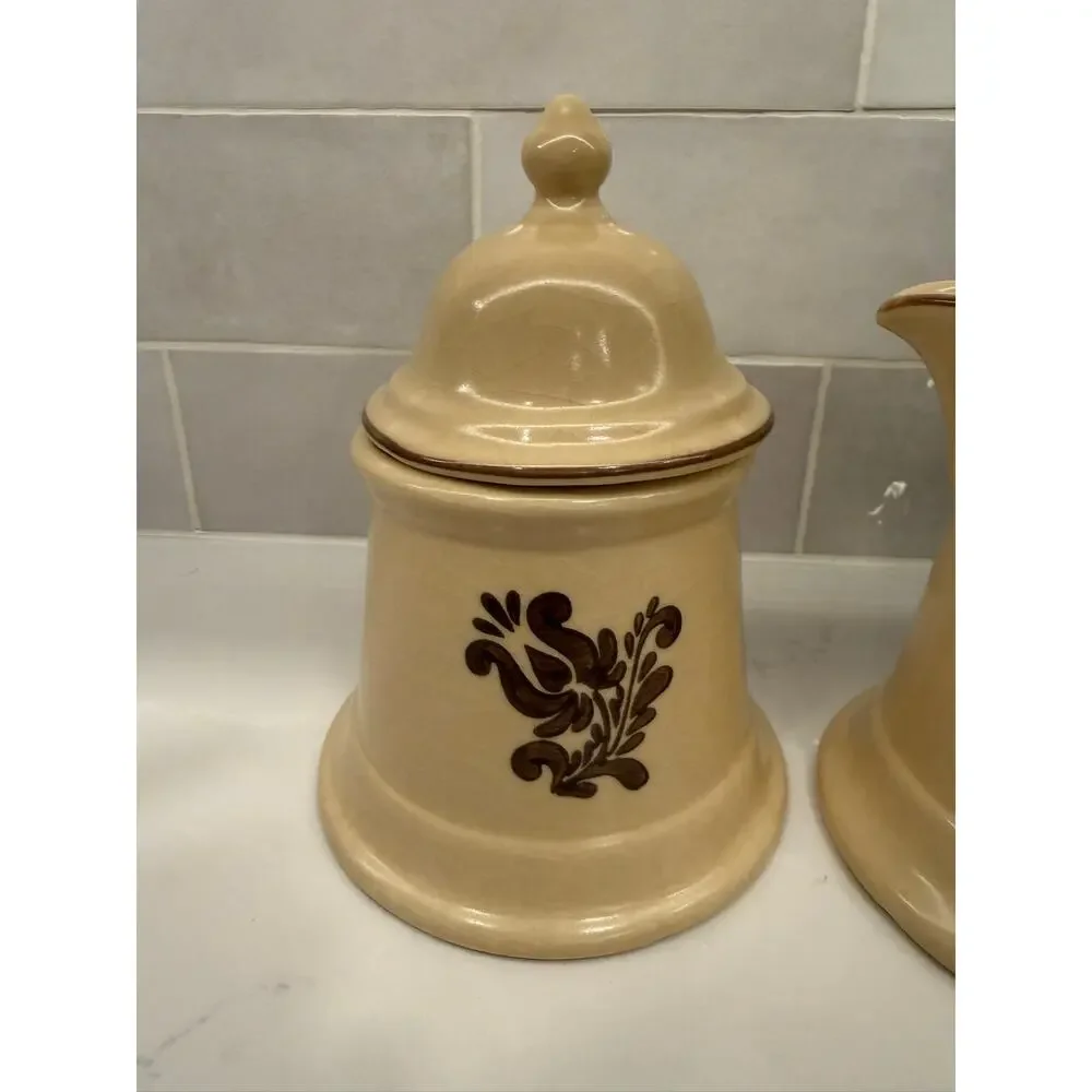 Vintage Pfaltzgraff Village‎ Creamer and Sugar Set